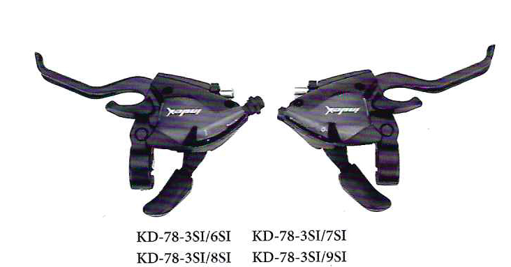 Шифтеры 38 скоростей с торм. ручками под 3 пальца, алюминий