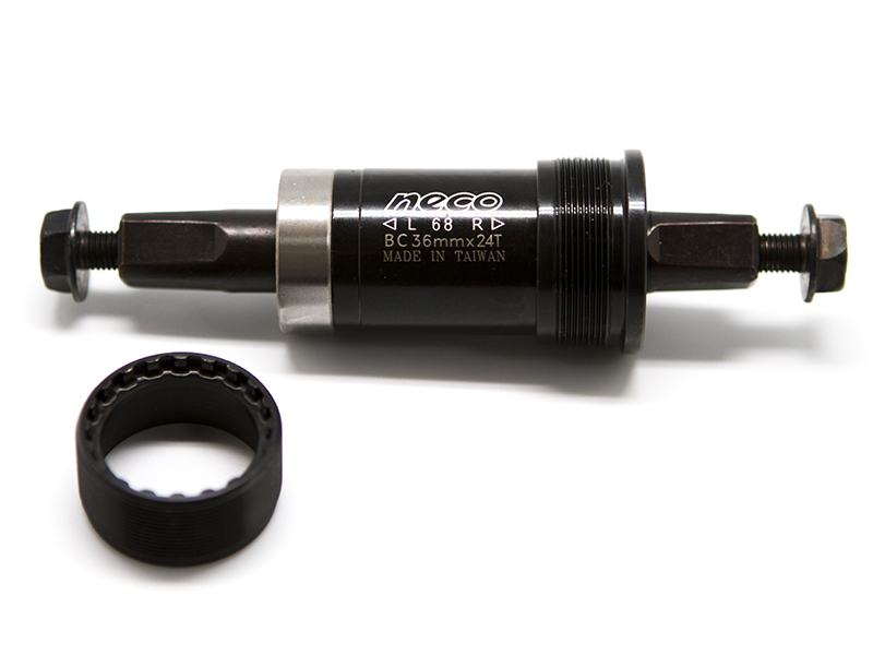 NECO Каретка B910B под квадрат, Italian 36мм x 24T, R/R. 68/127,5мм. Ось 10В21, стальные чашки, стал