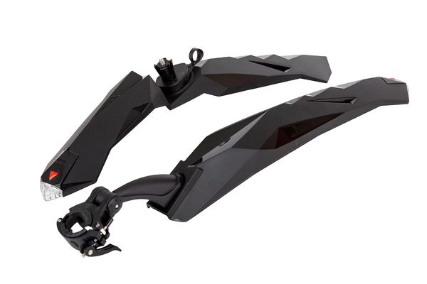 Крылья STG FD-38 F/R FOR 27,5-29, переднее и заднее, пластик/резина  , черные .С встроенным фонарико