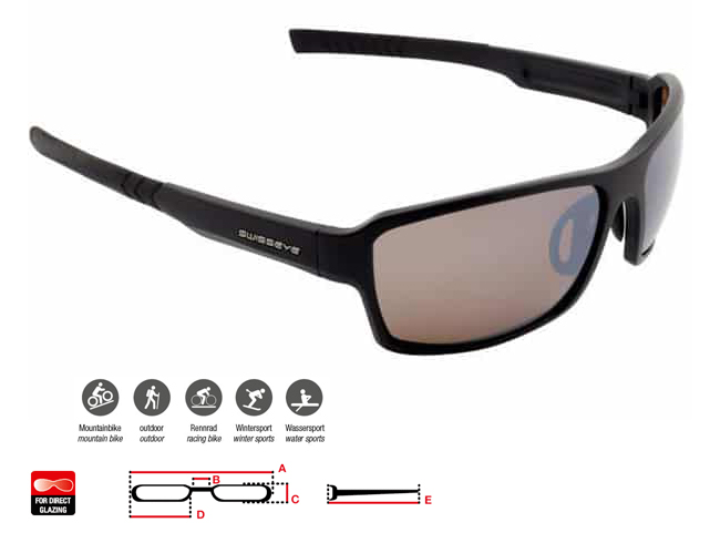 Очки солнцезащитные спортивные SWISSEYE Freestyle black matt / black  - brown polarized FM