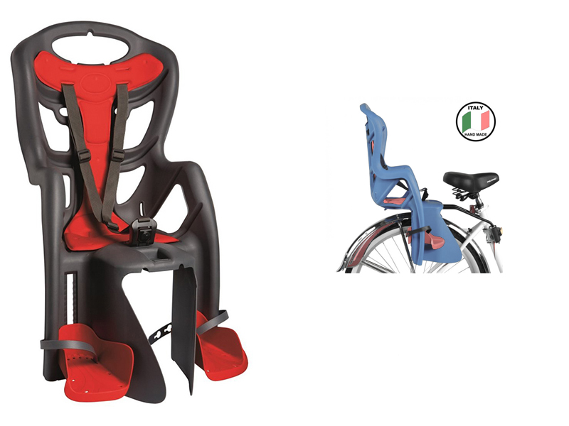 BELLELLI Сидение заднее Pepe Standard, тмно-серое с красной вставкой до 22кг