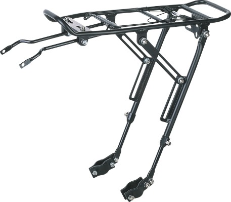 Багажник HS-023 26-29, алюминий, крепится на перья вилки, совместим с диск.торм., телескопические ст