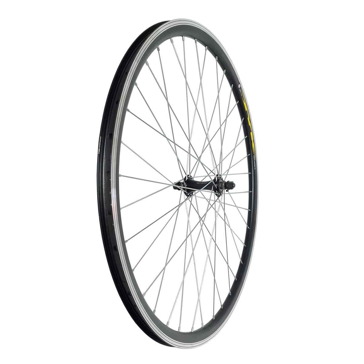 Колесо 27,5 переднее, обод двойной алюм. б/пист. чрный, втулка алюм.,на гайках,черная