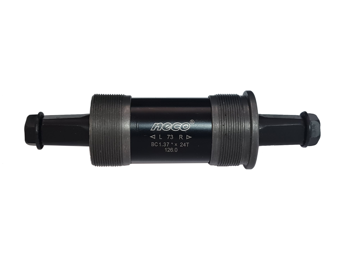 NECO Каретка B910 под квадрат, BSA 1.37x 24T, R/L. 73/126,0мм. Ось 10В21, стальные чашки, стальной к