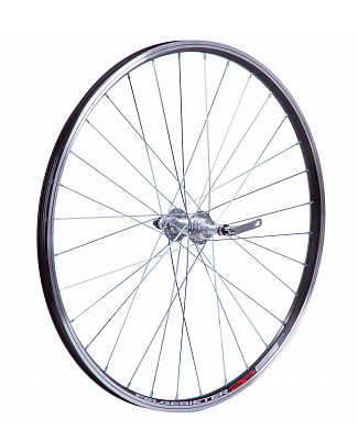 Колесо 26" зад, двустен.обод 32 отв., втулка SF-A09R сталь под V-brake, эксцентрик под трещетку 6-8 
