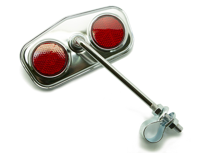 Зеркало CL-104, хром, с катафотами на обратной стороне