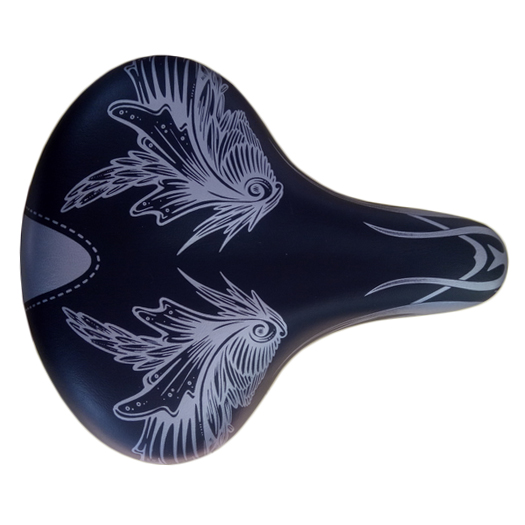 Седло AZ-1304 250x220мм с пружинами, чрные рельсы,женское