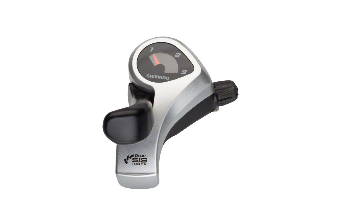 Шифтер Shimano Tourney TX, TX50-LN, левый, 3 скорости (Friction), без индикатора, трос 1800мм, сереб