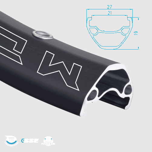 ALEX RIMS Обод MD21,26х21ммх32Н, F/V, двойной, D, SSE, TRS, чрный. (AM/Marathon)