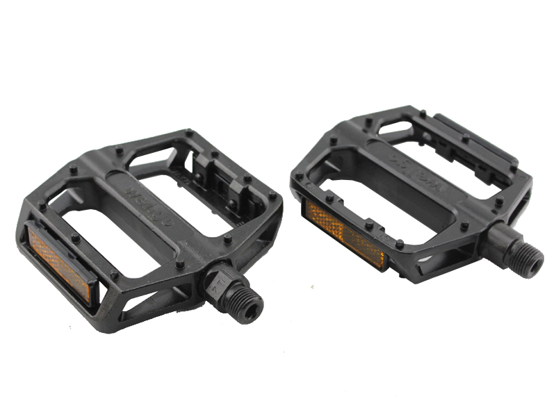 WELLGO Педали B087, ВМХ, алюминий, ось Cr-mo, 9/16, шариковые подшипники, 109х101х26мм, чрные с отра