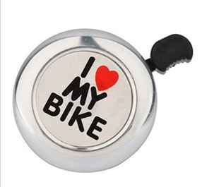 Звонок 53мм I LOVE MY BIKE хромированный, ал./пластик