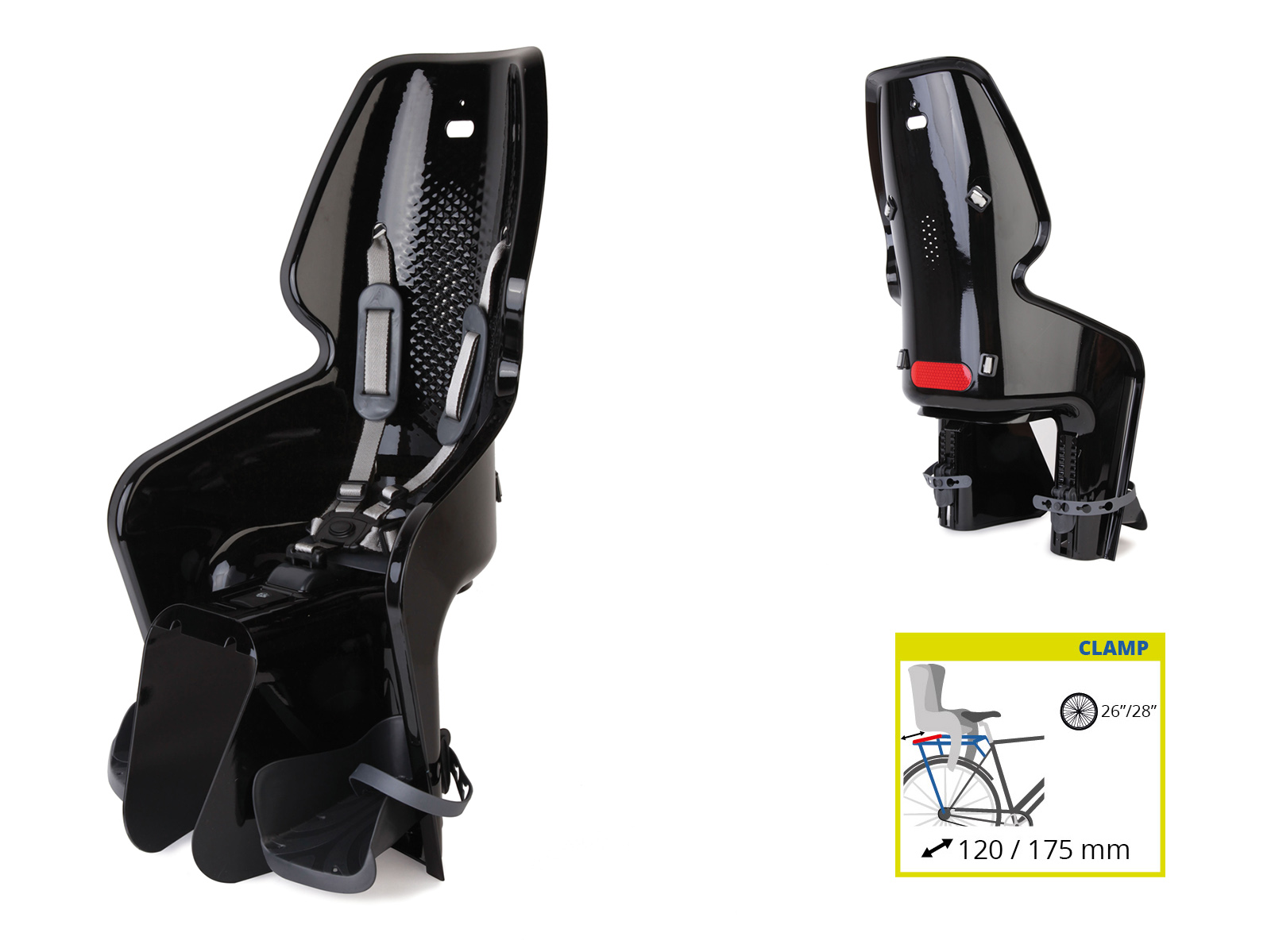 Сидение заднее BELLELLI LOTUS Clamp чрное для ребнка весом до 22 кг